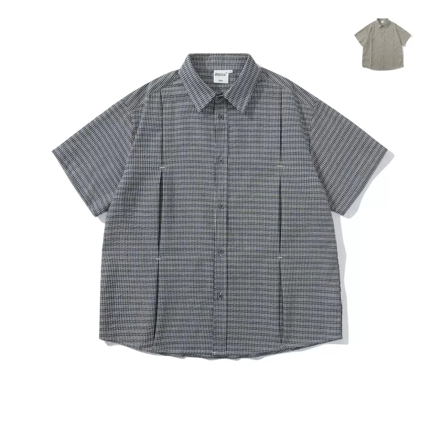 26ss Retro Plaid Breathable Jacquard Lapel Casual Summer Men's and Women's Cardigan Short Sleeved Shirts