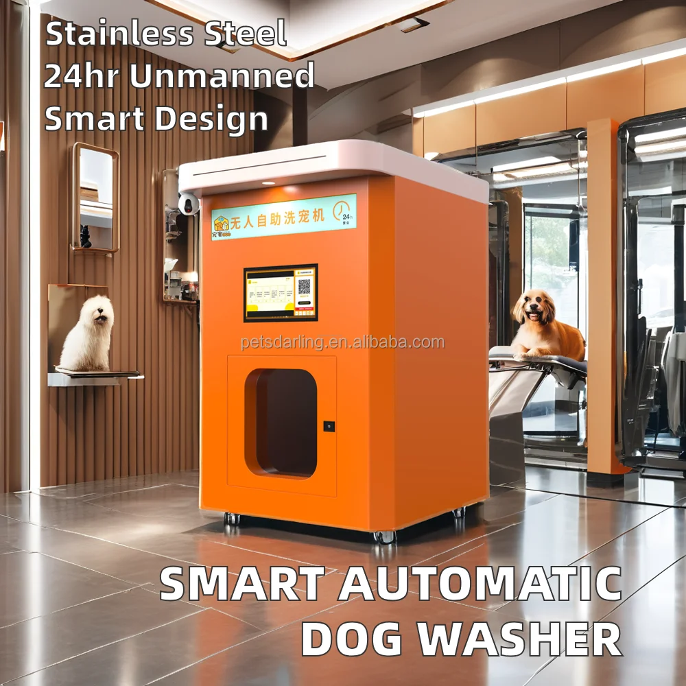 Customized Automatic Stainless Steel Pet Bath Machine Self-Service Self-Cleaning Dog Washing Grooming Products LED Easy Use Set