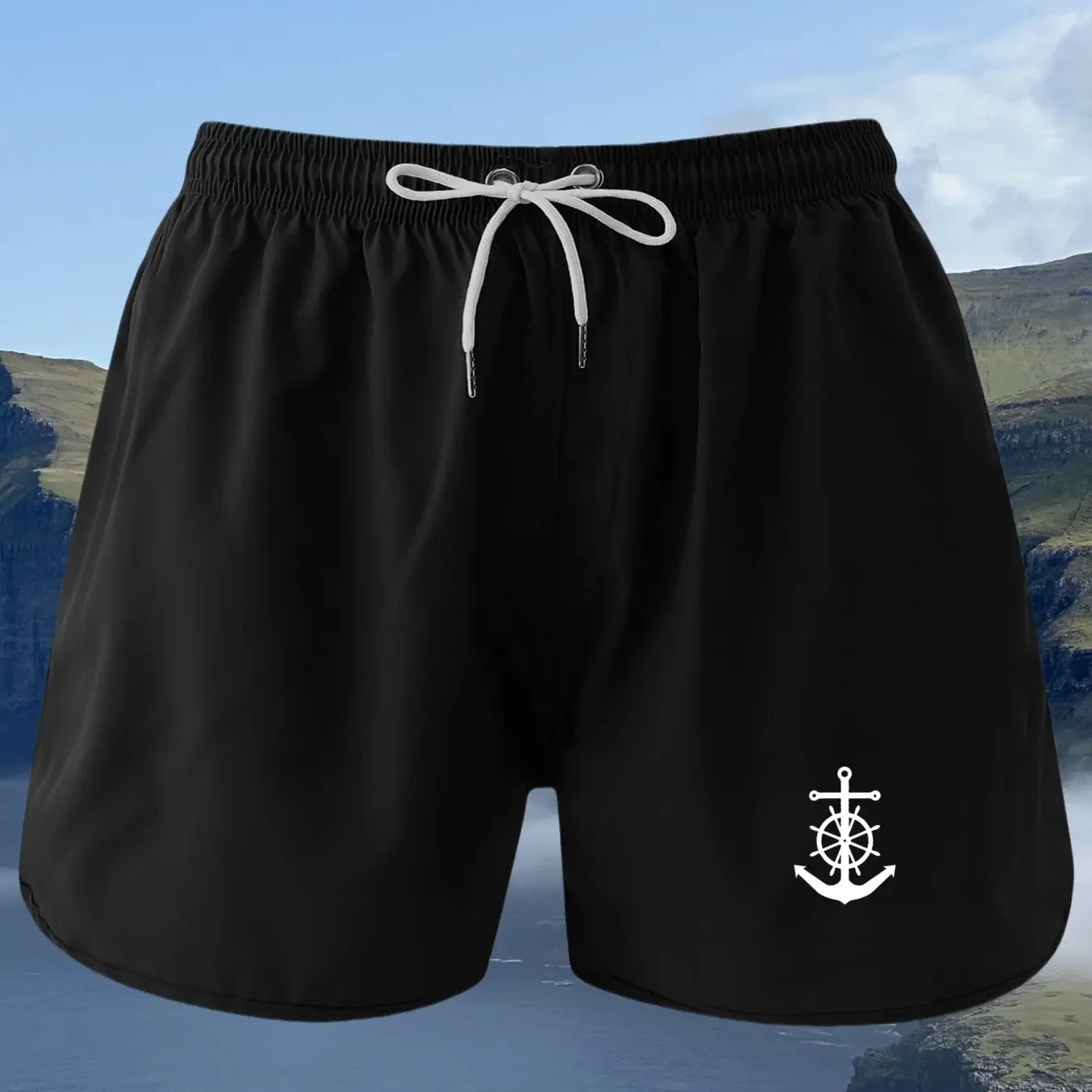 

Европейские и американские модные шорты с принтом, спортивные мужские летние быстросохнущие новые пляжные брюки для отдыха, спортивная одежда для серфинга