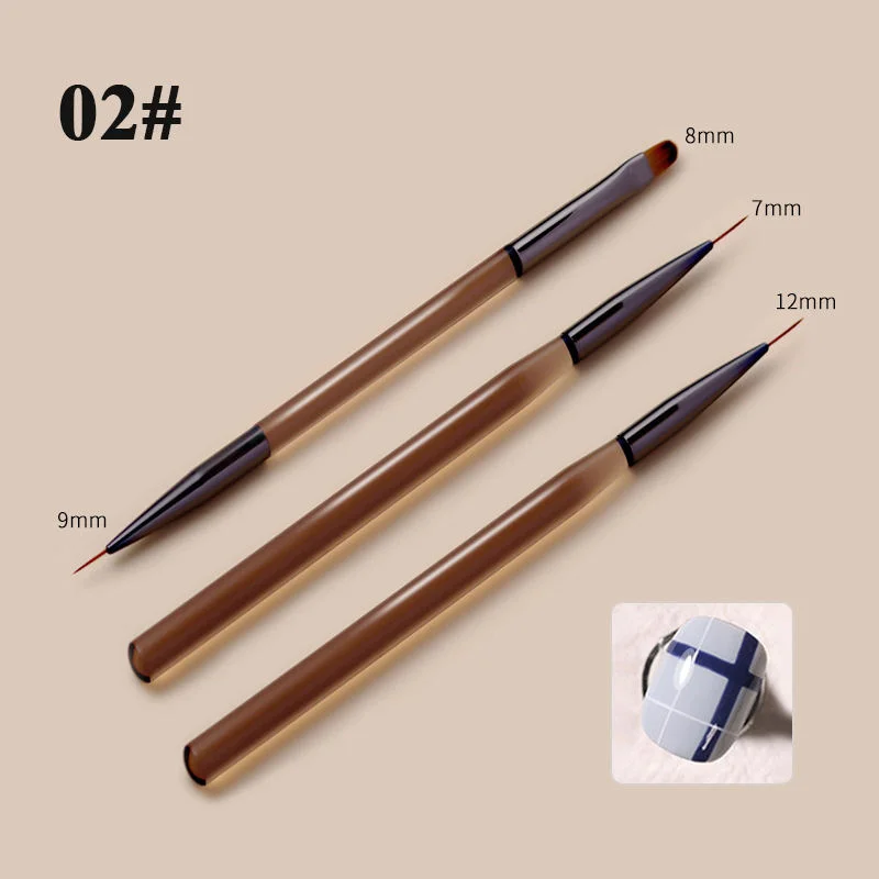 Gel UV Nail Brush Liner, caneta DIY Pintura, escova de desenho acrílico Manicure, Tip Display, Nail Art Design Tool, 9pcs