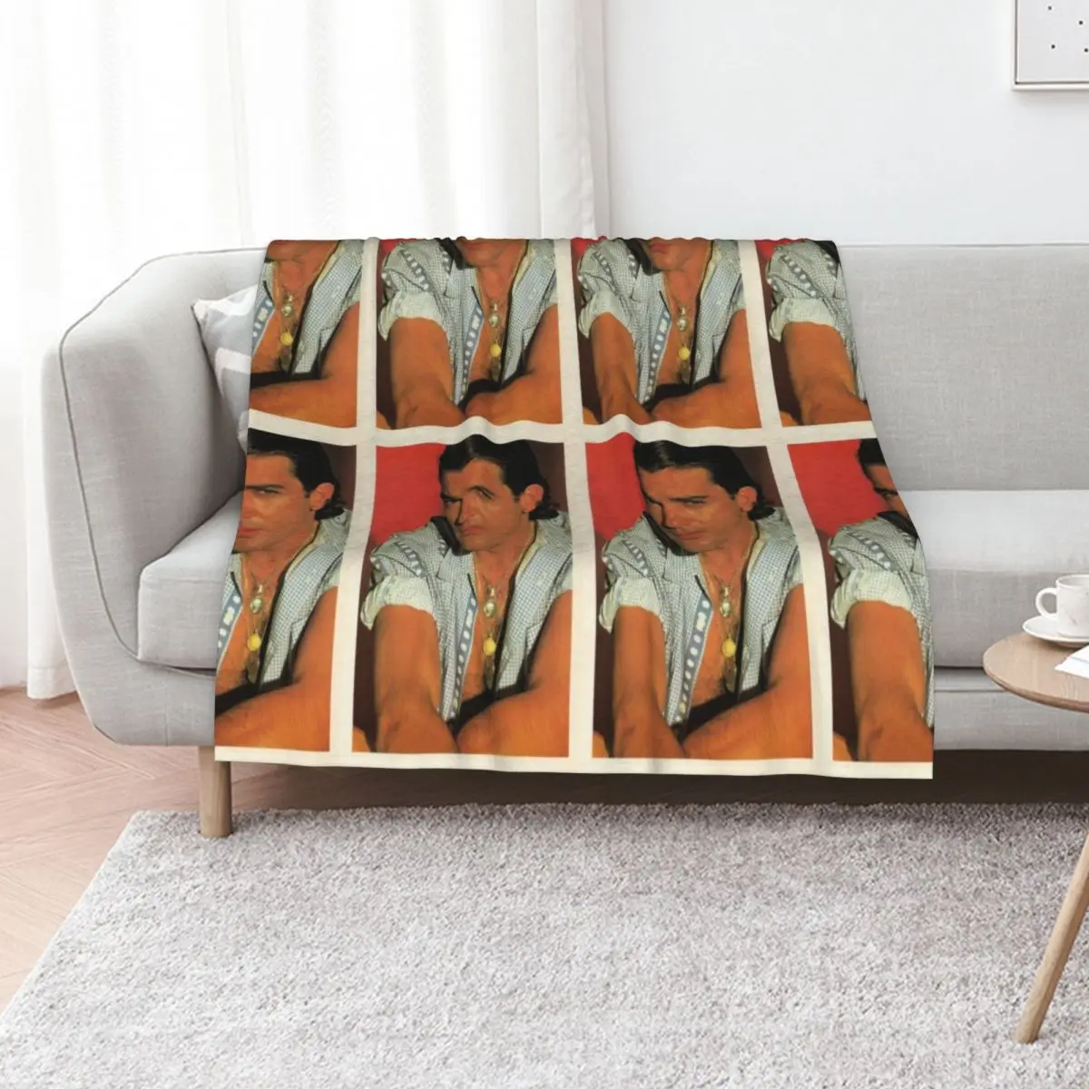 

Antonio Banderas young Throw Blanket Plaid on the sofa Luxury St heavy to sleep Bed Blankets