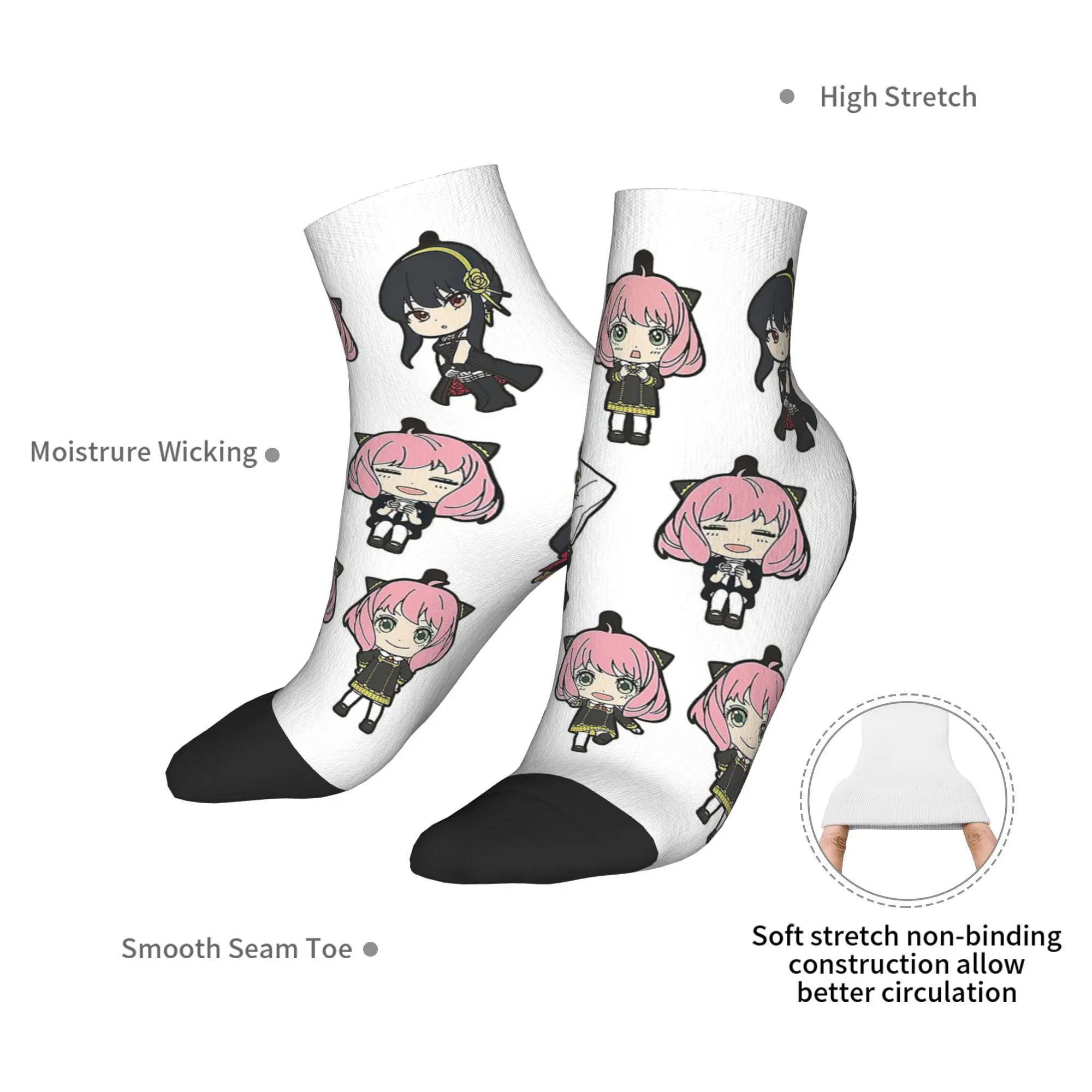 Todas as estações Spy x Family - Anya - Yor - Loid Forger Meias Harajuku Meias de tripulação de alta qualidade Meias da moda para homens e mulheres