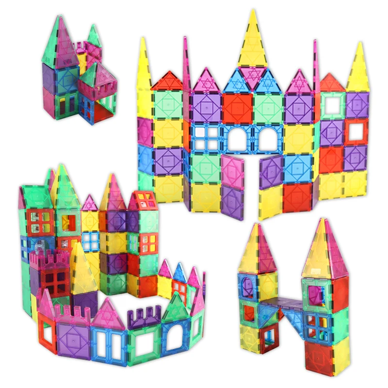 Colorful 3D Design 32 Ceramic Tiles Creative Assembly Set Kid Aged 3 To 8 Magnetic Building Block Toy DIY Creative Birthday Gift