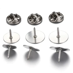10pcs Stainless Steel Butterfly Tie Tack Backs Brooch Pin Base Cufflink Settings