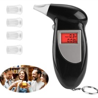 Handheld Alcohol Tester Mouthpieces Professional Digital Breath Breathalyzer LCD Dispaly Mini Breathalyzer Driving(No Battery)