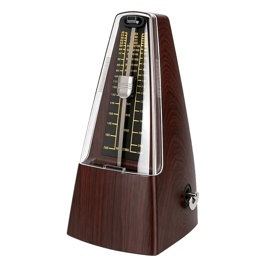 Métronome mécanique 40-208 BPM, grain de bois profond, son puissant, métronome de tempérament, métronome de tempérament de haute précision, métronome à grain de bois