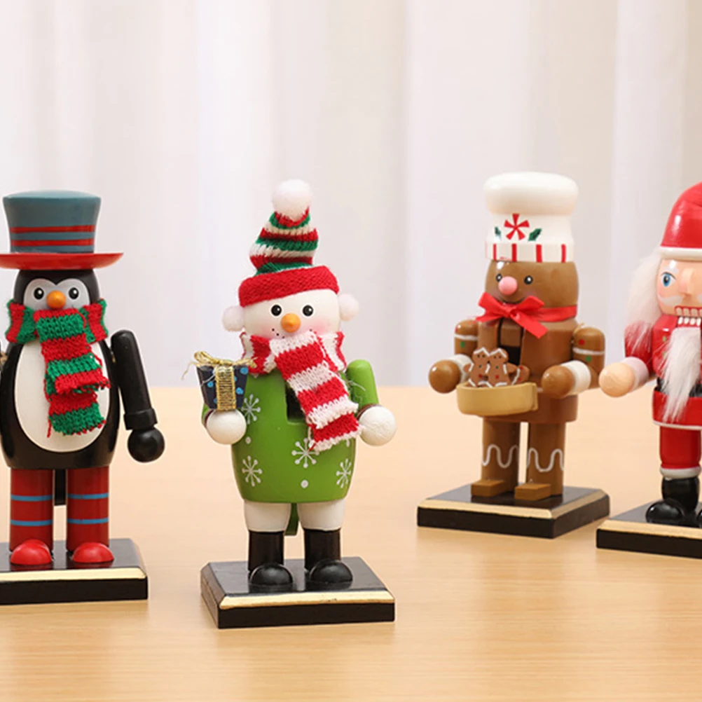 

Christmas Nutcrackers Ornament Wooden Puppet Ornaments Birthday Gift Accessories Desktop Decoration Elder