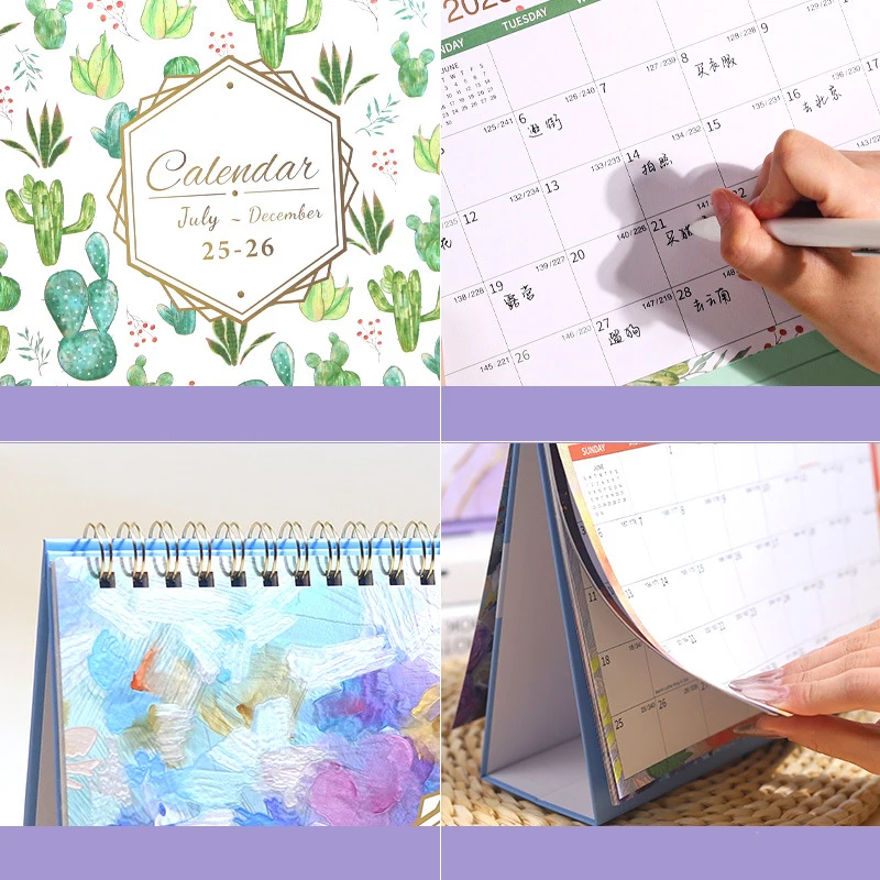2025-2026 Small Desk Calendar- Standing Desktop Calendar (July 2025-December 2026) Daily Weekly Scheduler Ganizer Flip Calender