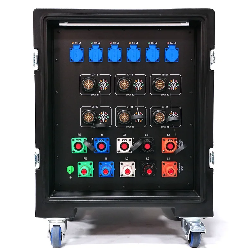 Outdoor Performance 42-Way Straight-Through Electrical Cabinet Economical Waterproof Plug-In Power Box European Distribution