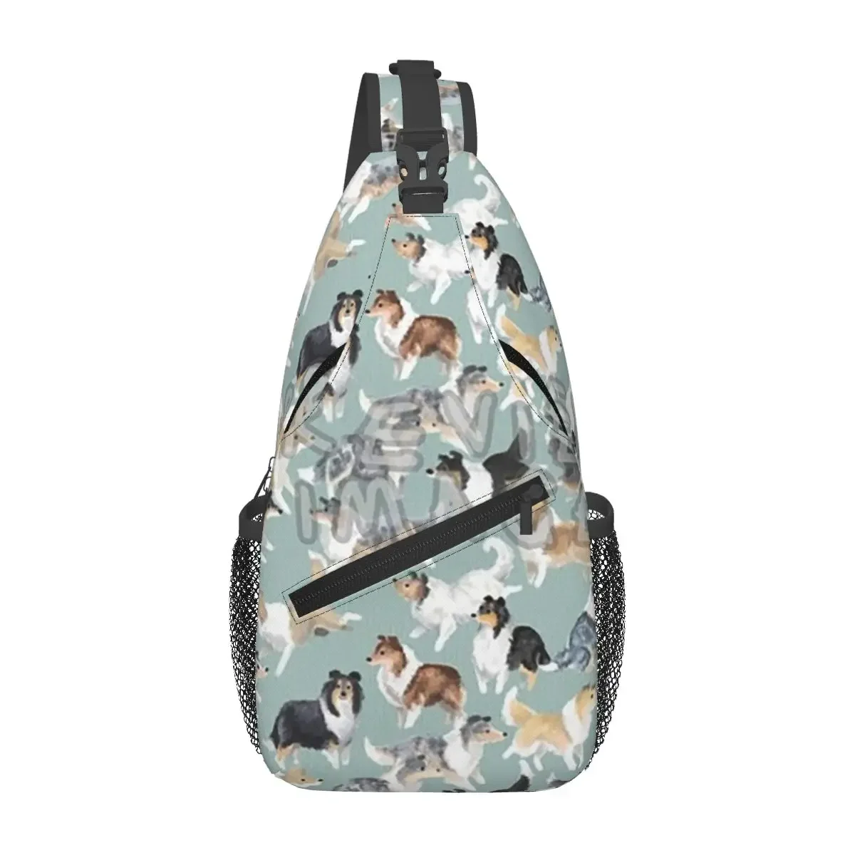 

The Rough Collie Sling Backpack Sling Bag Hiking Traveling Chest Bag Daypack Men Fashion Crossbody Backpack Shoulder Bag Pouch