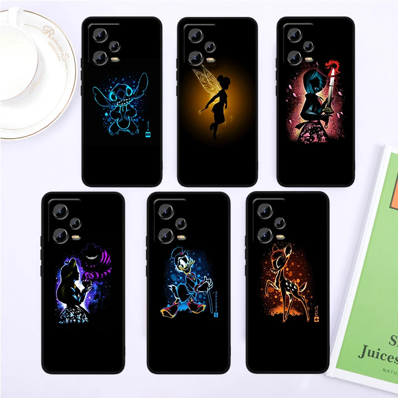 

Disney Cartoon Animals Glow For Xiaomi Redmi Note 13 12R 12 12S Turbo 11 11T 11S 10 10S Pro Plus 5G Black Funda Phone Case