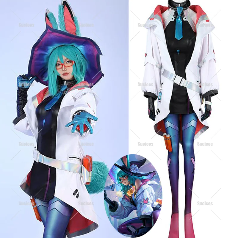 League Games LOL Aurora Cosplay Aurora Battle Bunny Champion Outfit Cosplay With Tail For Halloween Adult Women Men Costumes