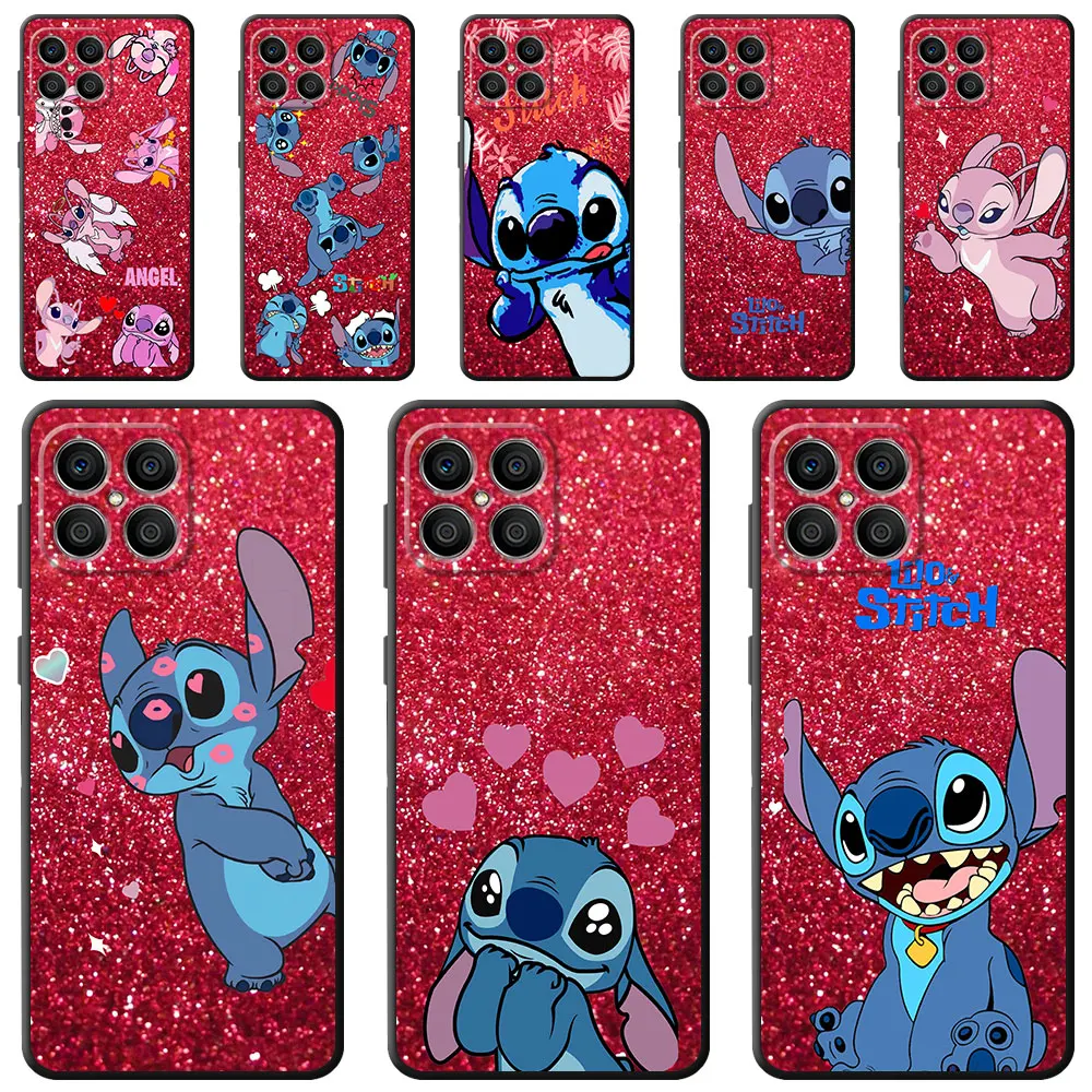 Angie Stitch Cute Case For Honor X8 X8a 90 X9a 8X 70 50 20 Magic5 Pro 9X P60 P50 Black Soft Phone Funda