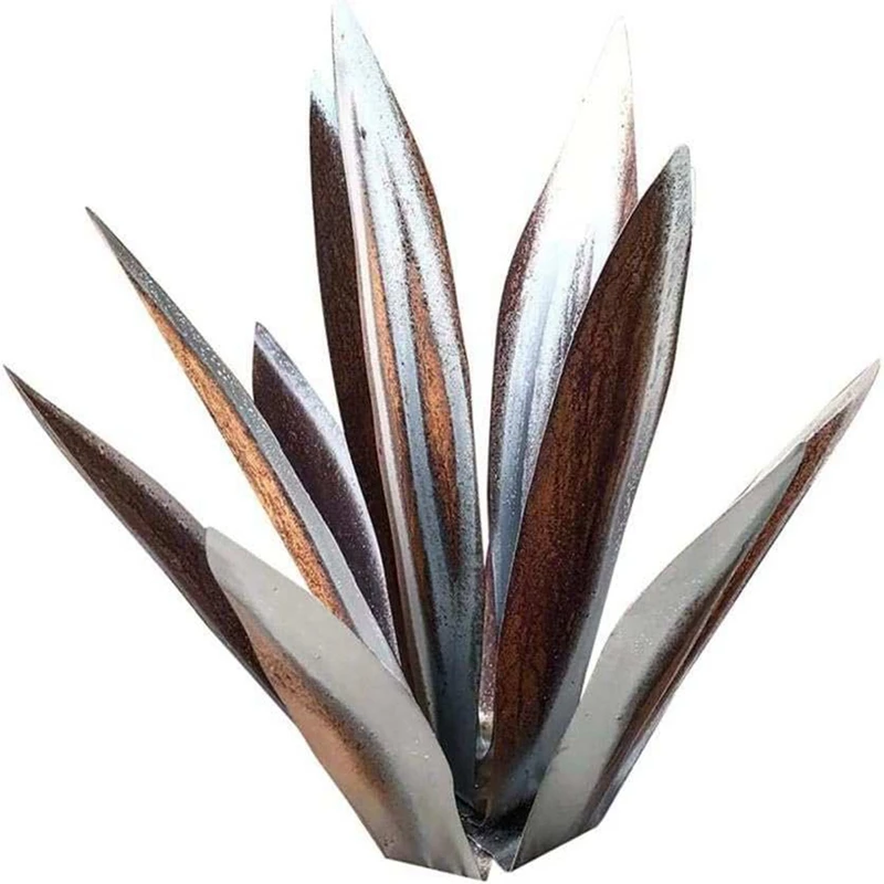 1 Piece Tequila Rustic Sculpture DIY Metal Agave Plant Rustic Hand Painted Metal Agave Garden Yard Art Decoration 55CM