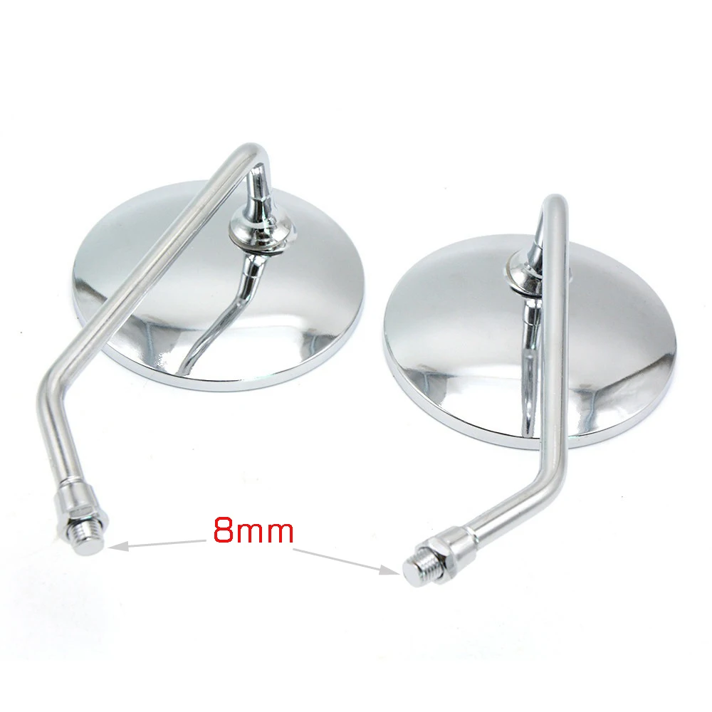 

8 мм/10 мм серебряные Универсальные круглые мотоциклетные боковые зеркала для скутера и электровелосипеда для Haojue Suzuki Honda Yamaha KTM Задние Зеркала