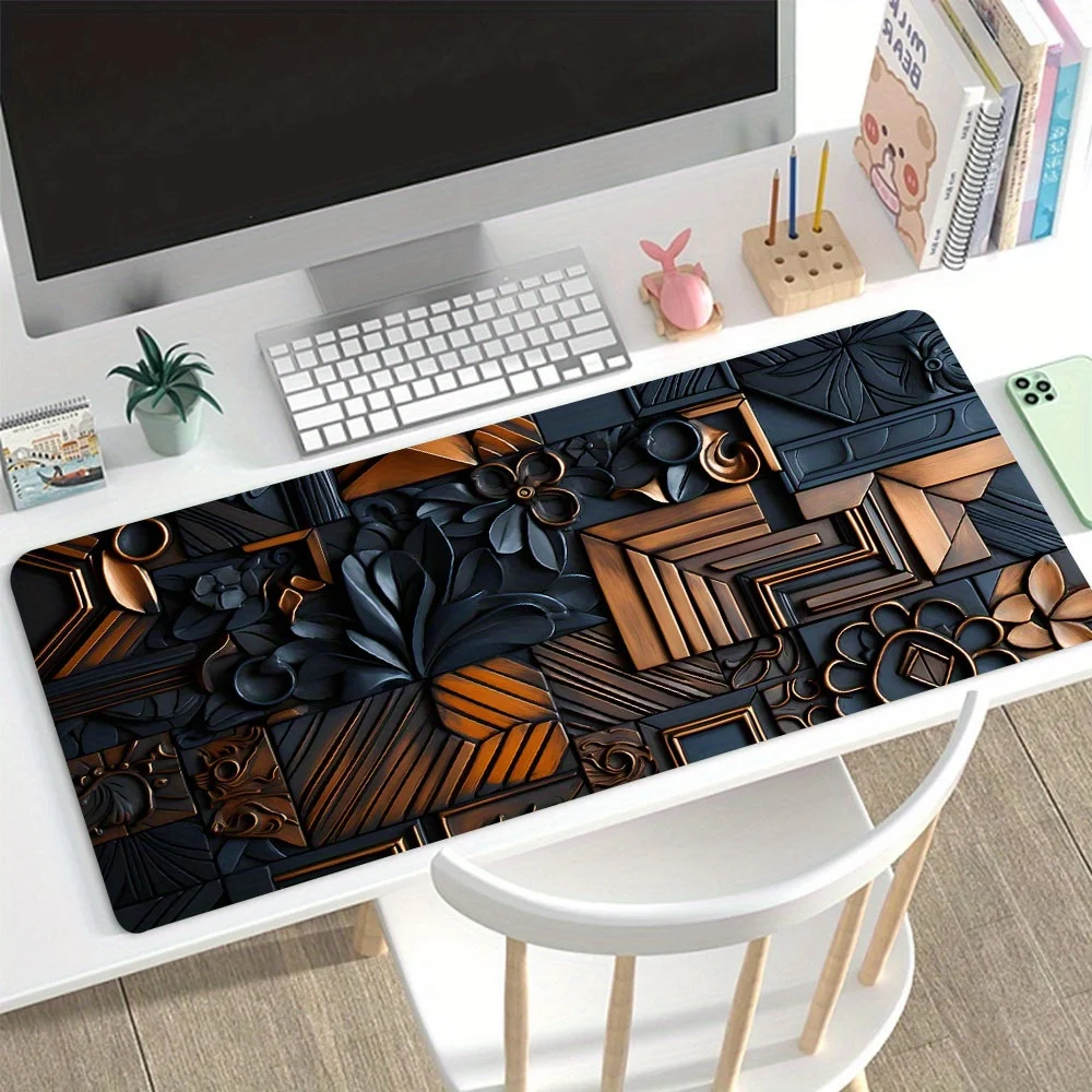 

Flower pattern 3D block mousepad large expansion e-sports player and office universal rubber anti-slip washable PC accessory