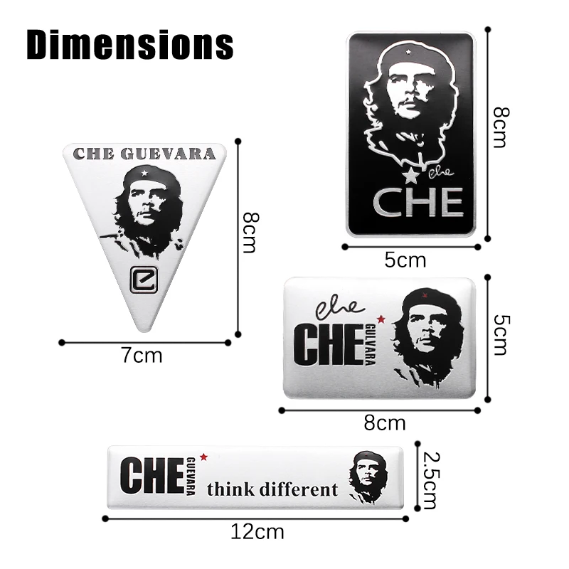 1Pcs Car Styling 3D Aluminum Che Guevara Logo Badge Emblem Auto Decoration Body Stickers Decal Applicable to all cars Accessorie