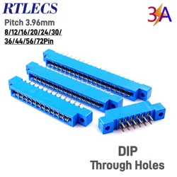 10pcs Flange 805 Card Edge Connector 3.96 mm Pitch 8 12 16 20 24 30 36 44 56 72 Pin PCB Gold Finger Slot Solder Board DIP