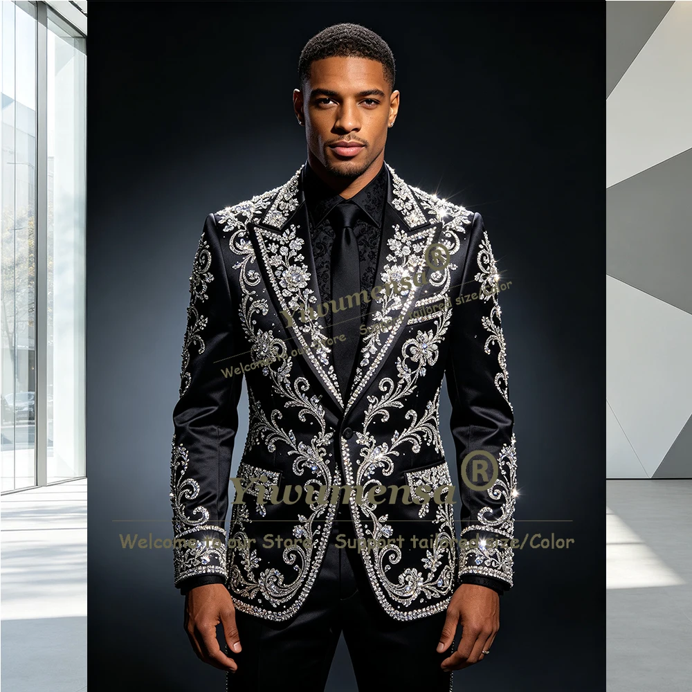 Man Exclusive Tuxedo Suit Single Breasted Jacket Pants 2 Piece Sets Groom Formal Wear Attire Customized Male Fashion Clothing