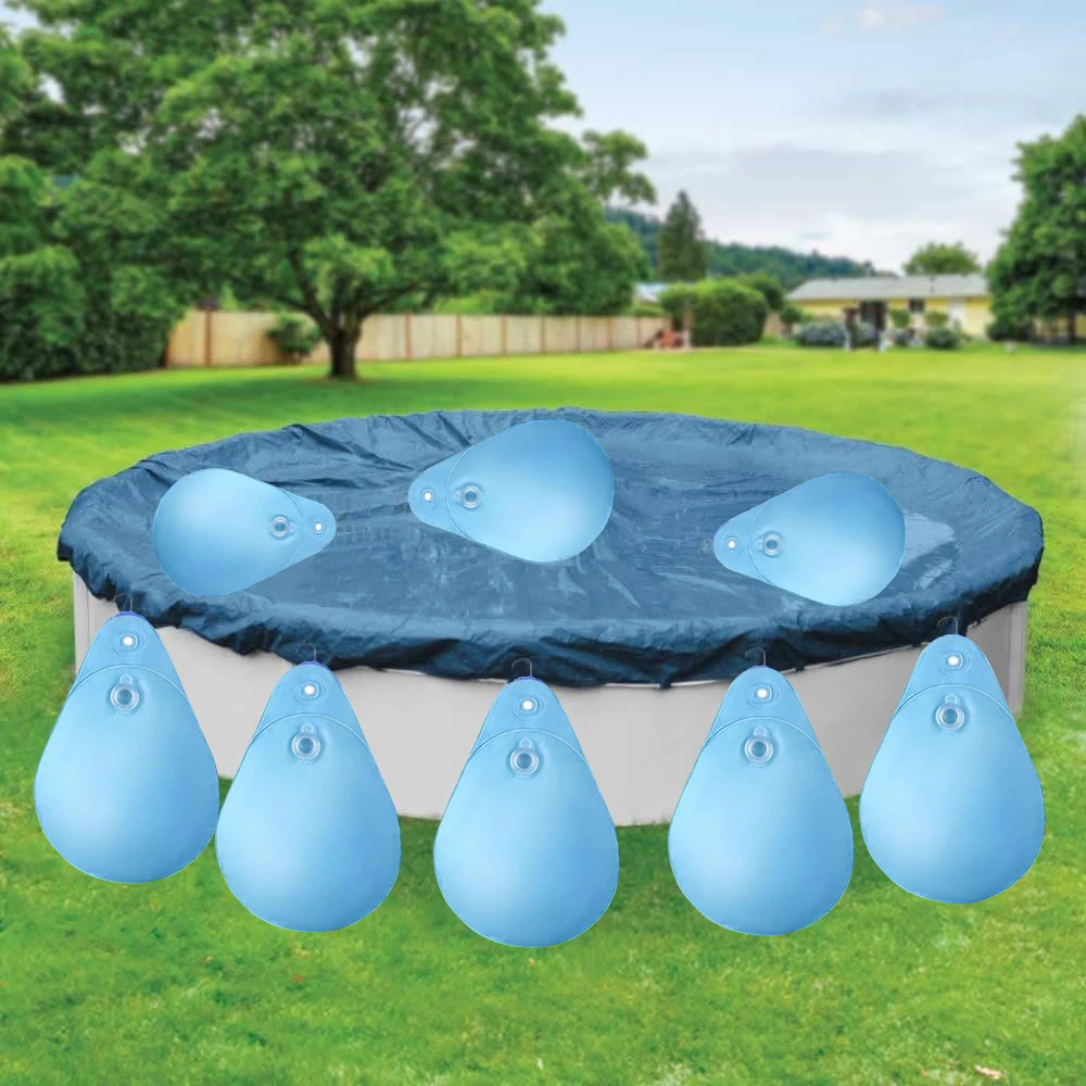 Pool Cover Weights with Hooks, Above Ground Pool Cover Weights, Swimming Pool Cover Hanging Water Bag for Winter Pool Cover