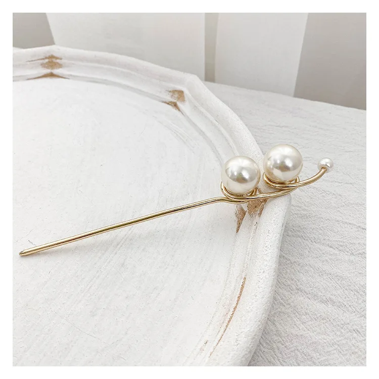 

2pcs Pearl Chopsticks Zinc Alloy ABS Elegant Easy Fix Hair Wedding Banquet Party Ceremonies Gifts Women Hair Decors