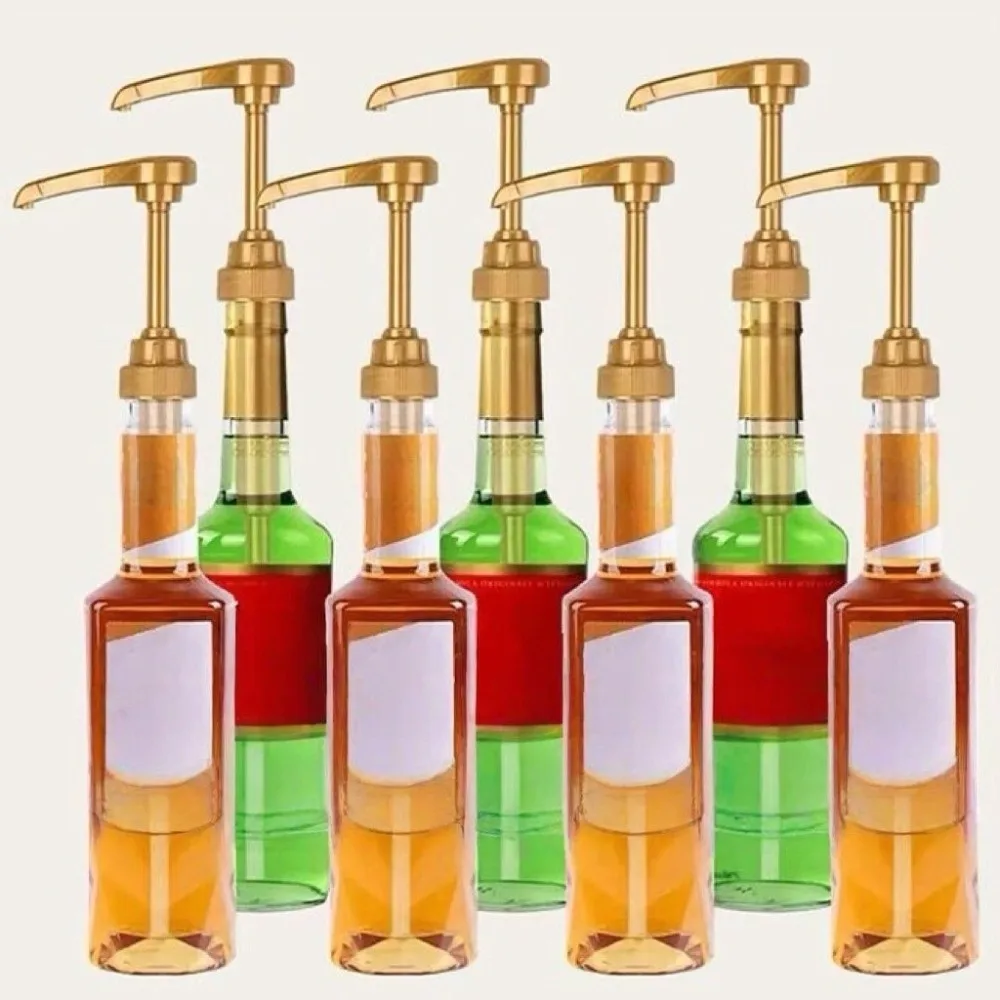 

5pcs 10cc Syrup Pump Condiment Dispensing Quantitative Hand-press Bottle Pump Replaceable Food-grade PP Liquid Pump Dispenser