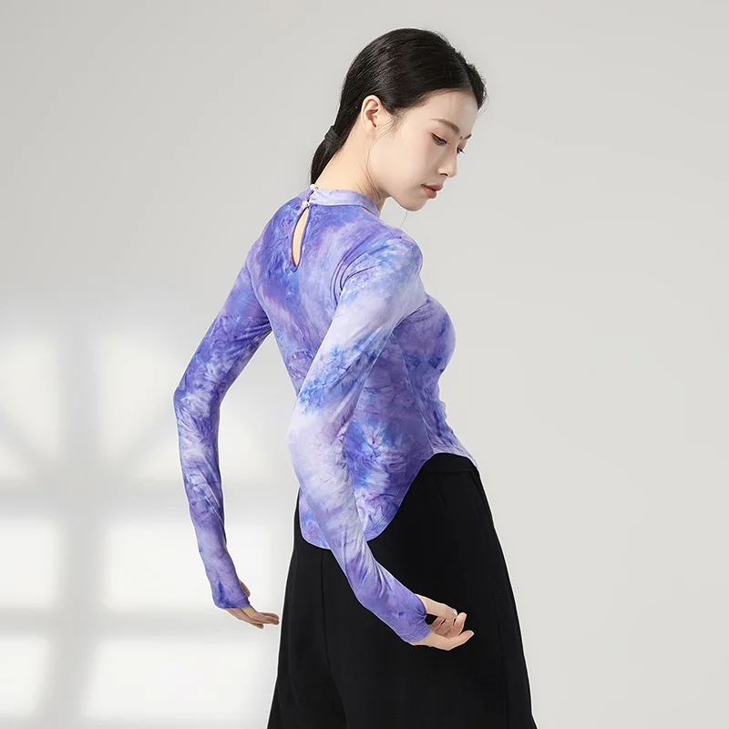 Classical Dance Clothing Female Adult Long Sleeve Finger Practice Clothing Chinese Modern Folk Dance