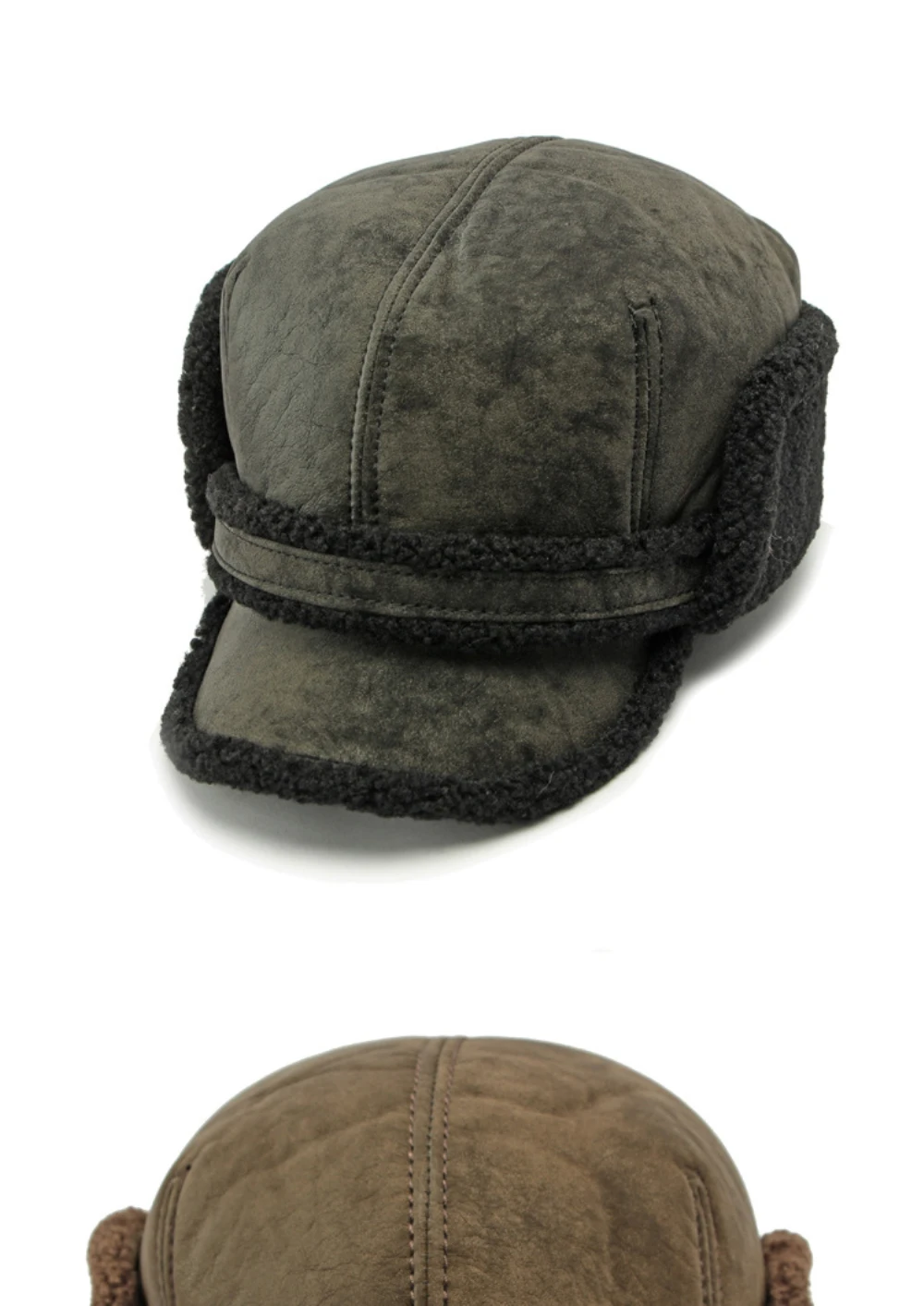 HT4544 Hohe Qualität Männer Frauen Winter Baseball Kappe Berber Fleece Wildleder Baseball Hüte Dicke Warme Snapback Kappe Papa Hut Earflap Caps – Detail 8