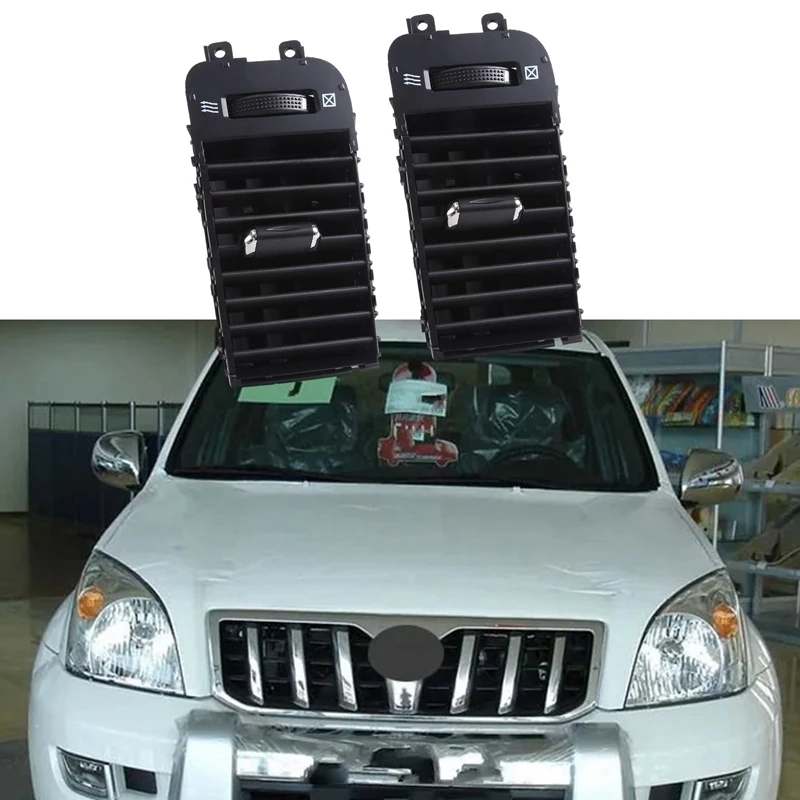 ช่องแอร์แดชบอร์ดช่องแอร์เครื่องปรับอากาศ2ชิ้นสำหรับ Toyota Land Cruiser Prado 120 FJ120อุปกรณ์เสริม2003-2009