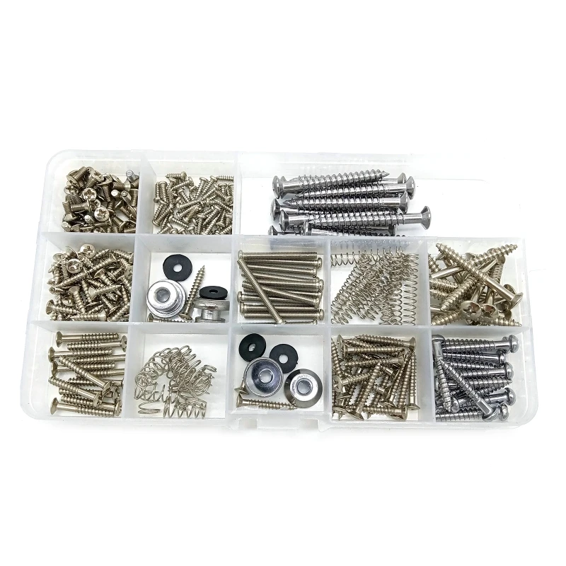 258 Pieces Guitar Screw 9 Types, Guitar Screws Assortment Set with Springs for Electric Guitar Neck Plate