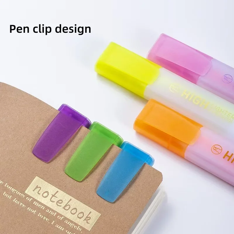 6-Color Fluorescent Highlighter Pens Set Large Capacity Colorful Drawing student DIY Scrapbooking Marking Pens