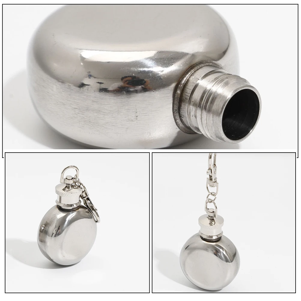 

Portable Mini Wine Flask Keychain Stainless Steel Pocket Liquor Bottle For Camping Travel Gift Small Alcohol Storage Bottle