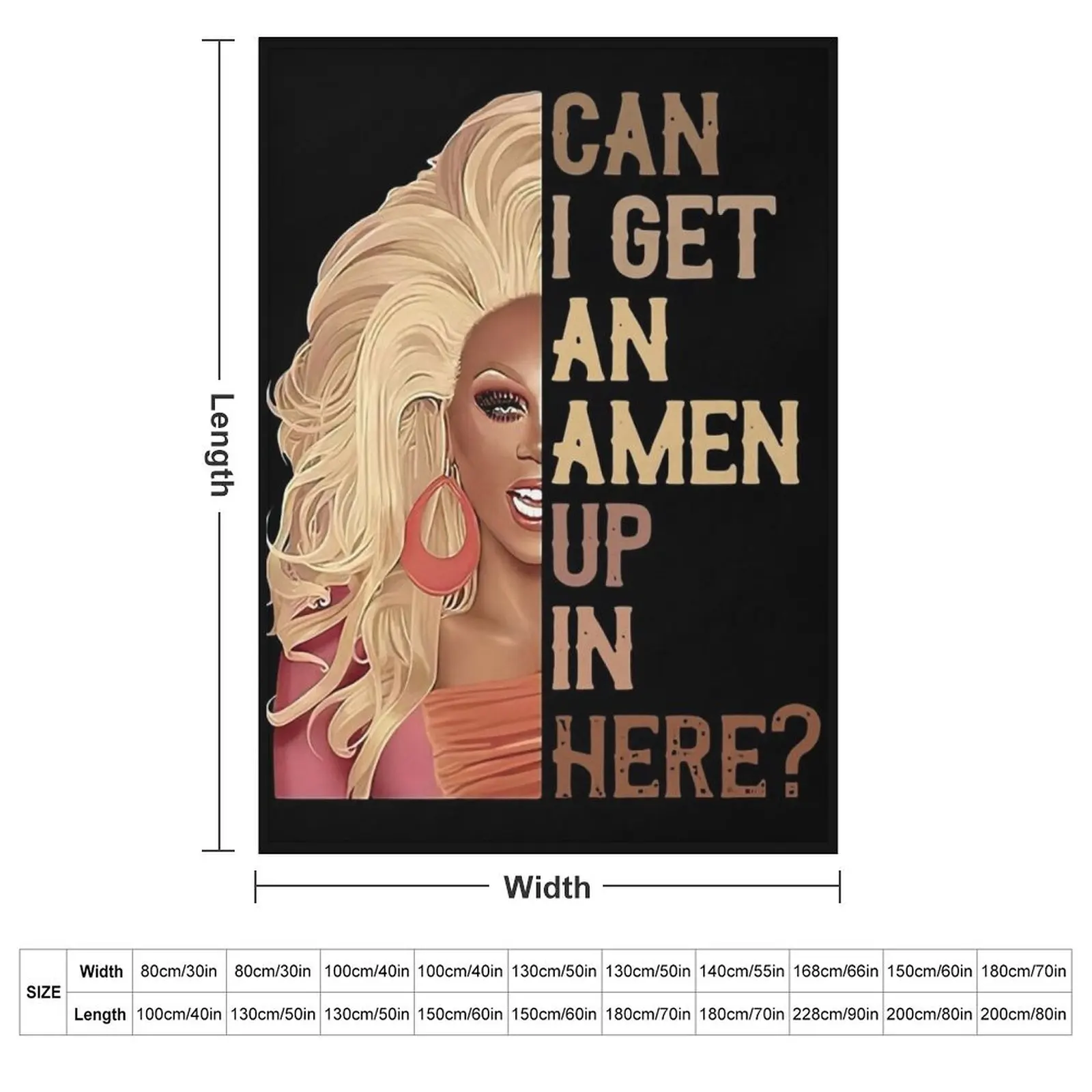 RUPAUL'S DRAG RACE CAN I GET AN AMEN UP IN HERE VINTAGE T-SHIRT Throw Blanket couch cozy soft plush fuzzy picnic outdoor blanket