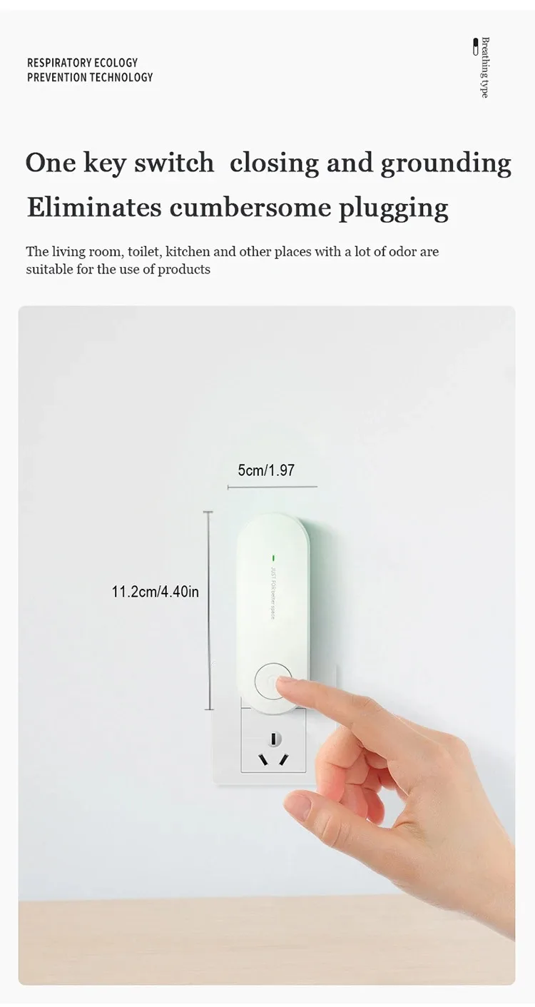 Mini Anion Luftreiniger Tragbare Negative Ionen Luft Reinigung Plug-in Geruchs Eliminator Rauch Entferner Anion Lufterfrischer – Detail 7