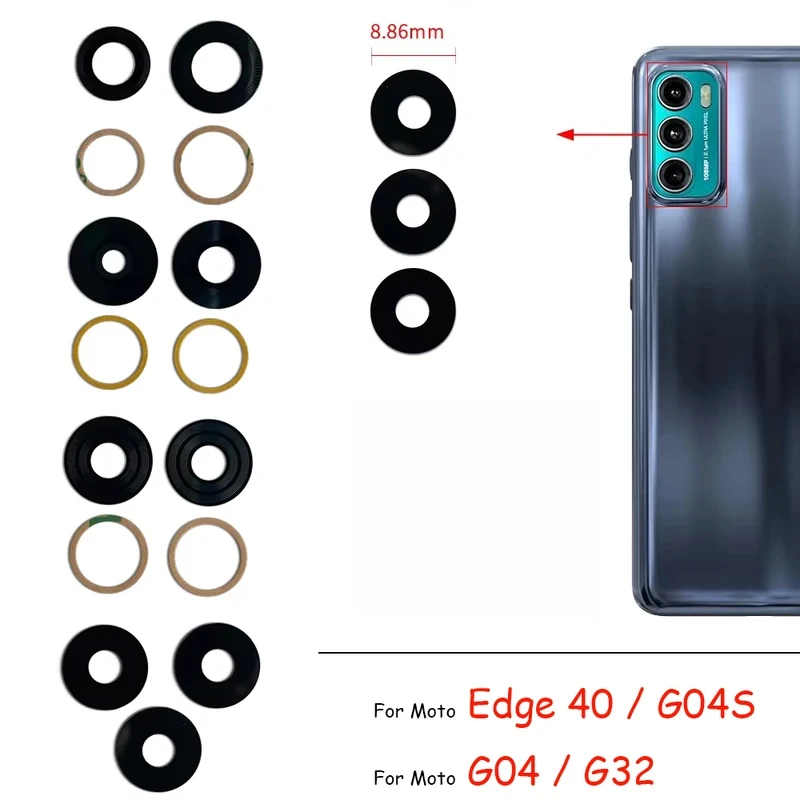 

10Pcs For Moto Edge 40 04S G32 G60 Rear Back Camera glass Lens With Glue Adhesive Sticker Replacement Parts