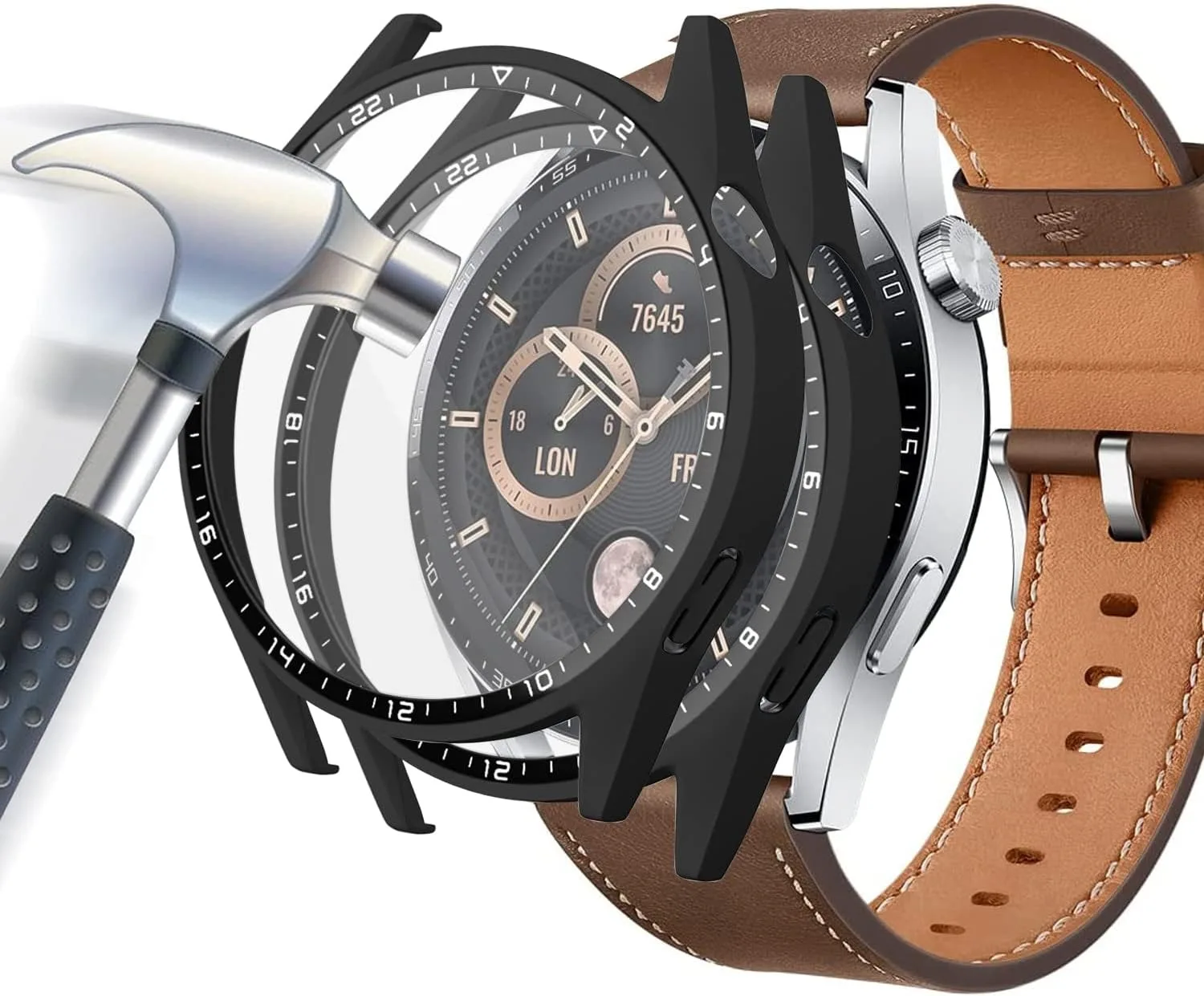 

Tempered Glass Case For Huawei Watch GT3 46/42mm Cover Full Coverage Bumper Screen Protector For Huawei Watch GT 3 46/42mm Shell