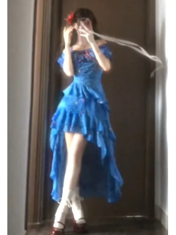 Beach Vaion Sle off oulder bloemenprint rok unieke mooie taille cinched zomer Dr dames Faion Ci woon-werkverkeer