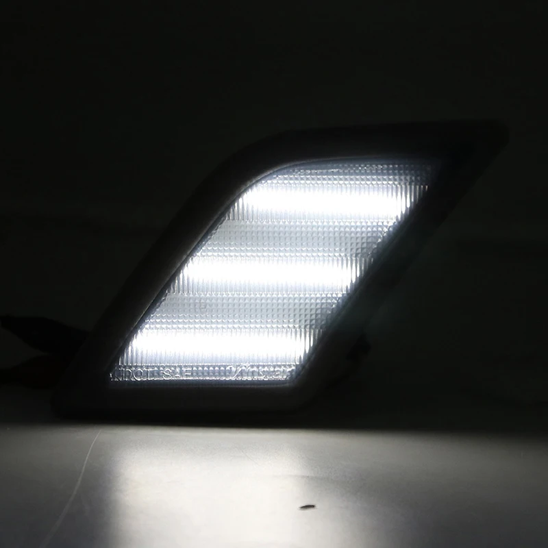 2x geräucherte bernsteinfarbene/weiße LED-Seitenmarkierungsleuchten für Benz C-Klasse W204 Pre-LCI C250 C300 C350 C63 AMG 2008–2011 SL65 AMG 2005–2007