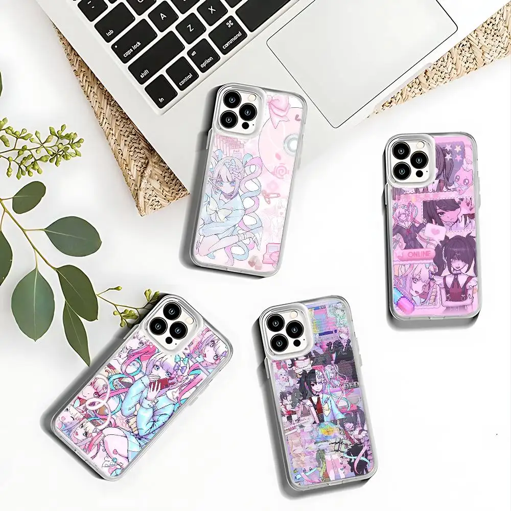 حافظة Needy Streamer O-Overload Ame chan لهاتف iPhone 17,16,15,14,13,12,11 Pro,Max,Plus,X,XS,XR,SE4,E غطاء ناعم شفاف صغير