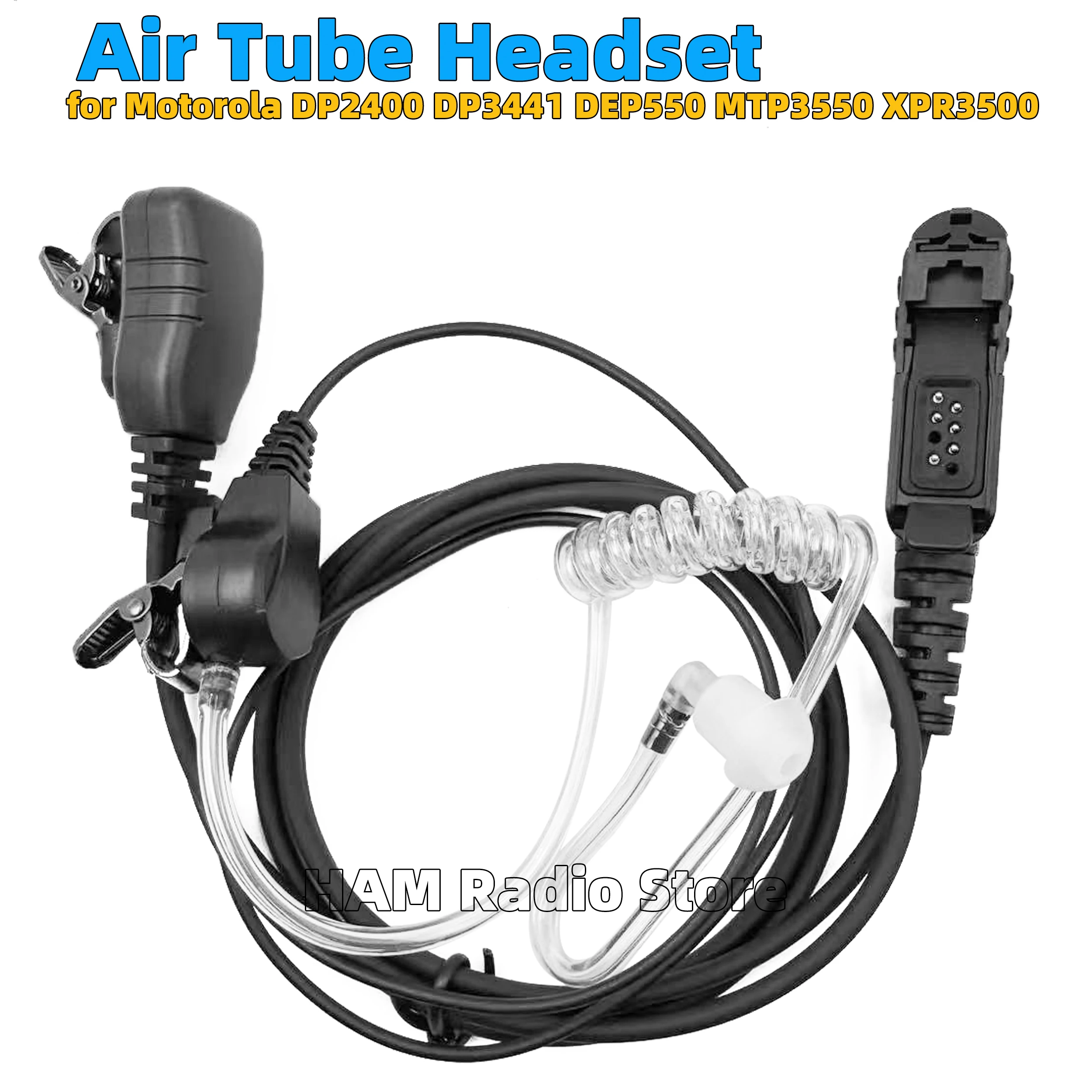 Air Tube Earpiece Mic Headset for Motorola XiR-P6600 XPR3300 XPR3500e MTP3150 MTP3250 MTP3550 DP2400 DP2600 Radios Walkie Talkie