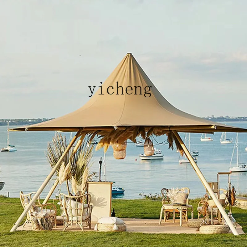 

FY Small Straw Hat Tent Canopy Pyramid Camp Outdoor Camping Scenic Area
