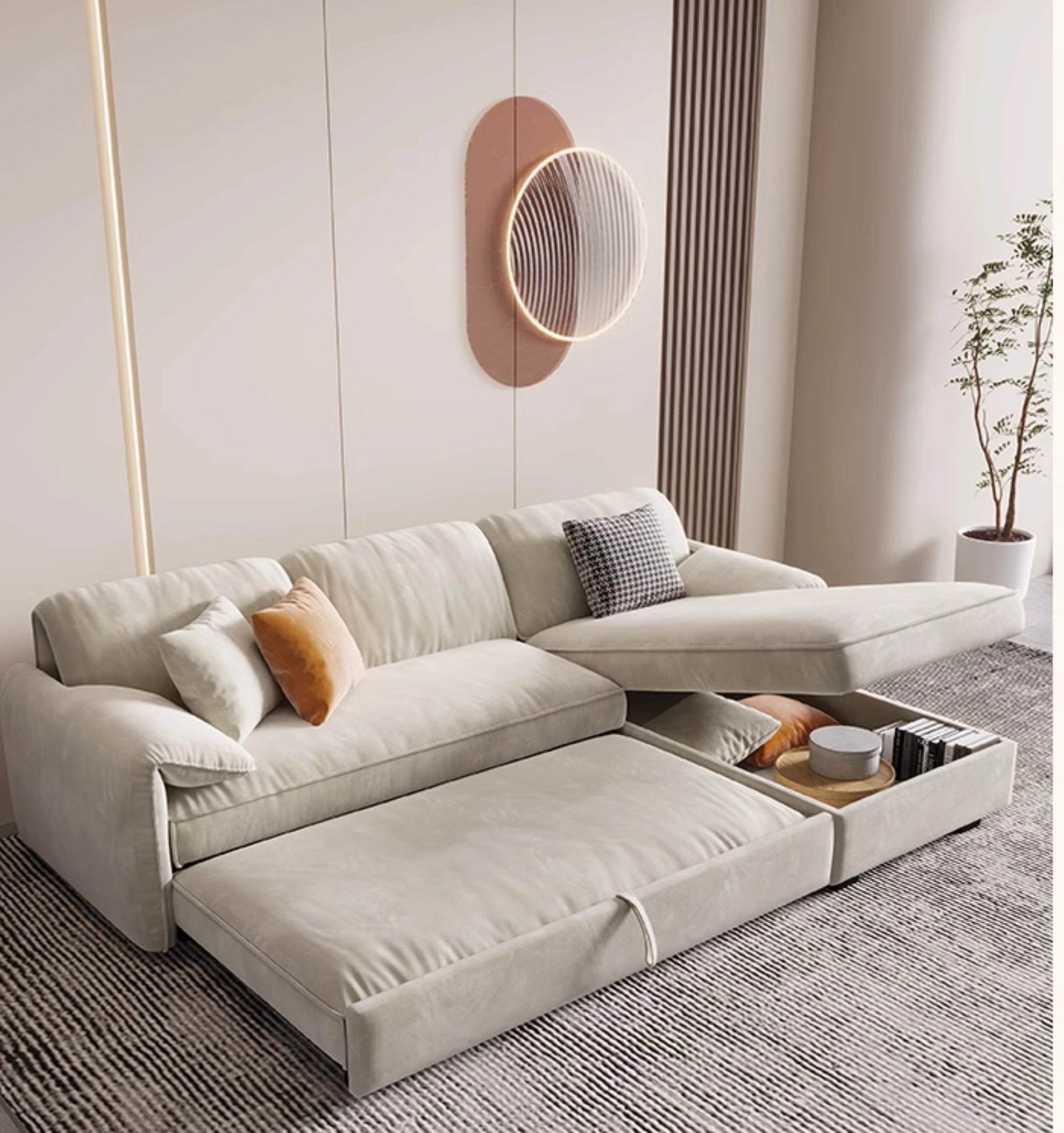 Technology cloth multifunctional living room, VIP small unit sofa, variable bed storage