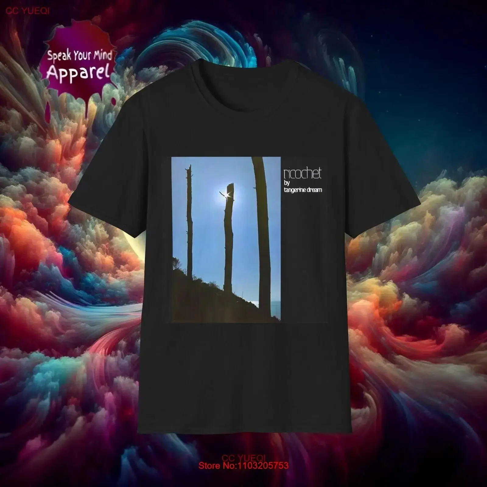 

Мягкая хлопковая футболка Tangerine Dream Ricochet, винтажная стильная мужская повседневная удобная универсальная дизайнерская одежда с графическим рисунком