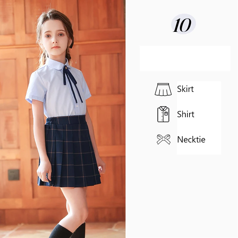 Bambini Estate Asilo Uniformi scolastiche Ragazze Gonne a pieghe JK Vestito Ragazzi Camicia Pantaloncini Papillon Costume da spettacolo di nozze