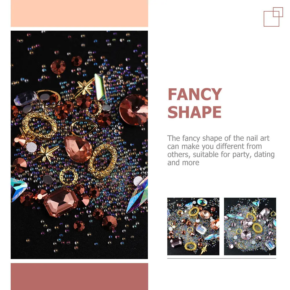 3 boîtes de breloques pour ongles, strass décoratifs brillants, décorations de manucure pour ongles artificiels naturels, fête, rencontres, fournitures d'art des ongles à faire soi-même