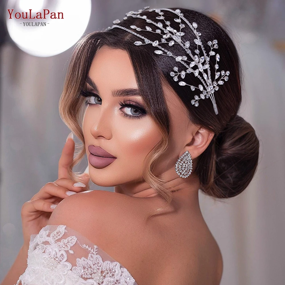 

YouLaPan Rhinestone Headpiece Bridal Hairband Women Tiara Wedding Hair Accessories Bride Headwear Party Head Hoop for Girl HP381