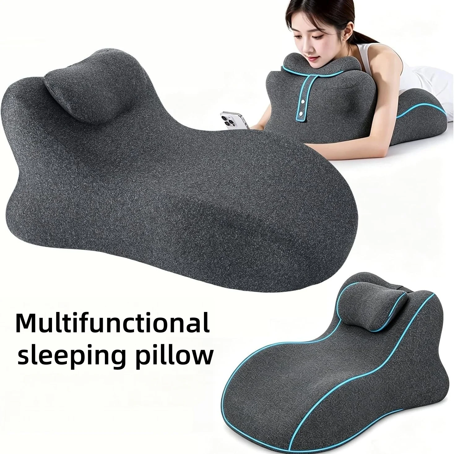 Ergonomic Bed Wedge Pillow Upgraded Multi-use Prone Sleeping Support for Reading Gaming Leg Raise Back Relaxation
