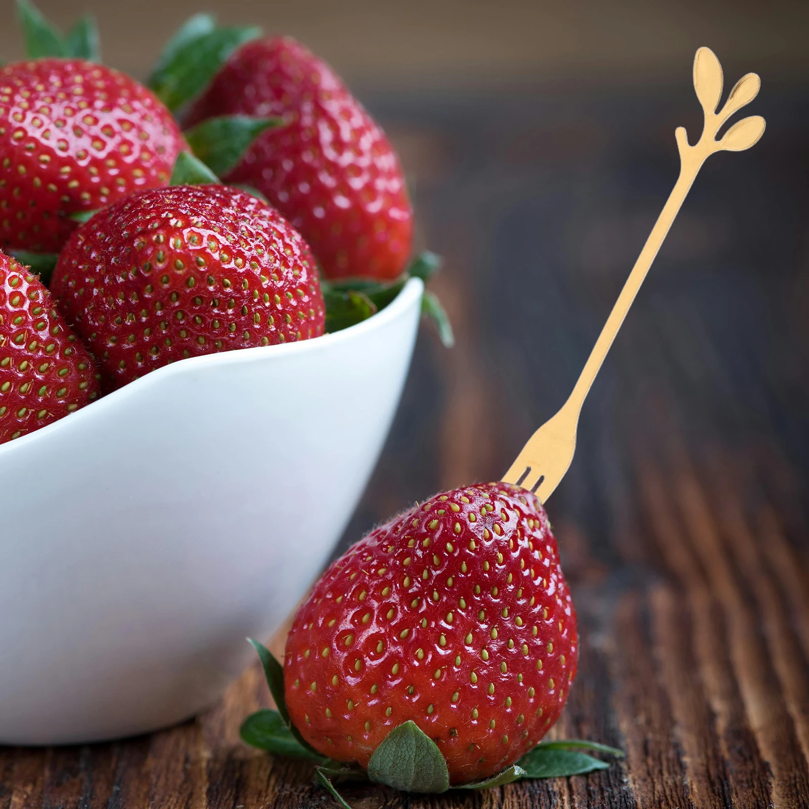 

10pcs Gold Leaf Cocktail Forks Stainless Steel Mini Dessert Fruit Pickle Oyster Salad Appetizer Tasting Portable Forks For