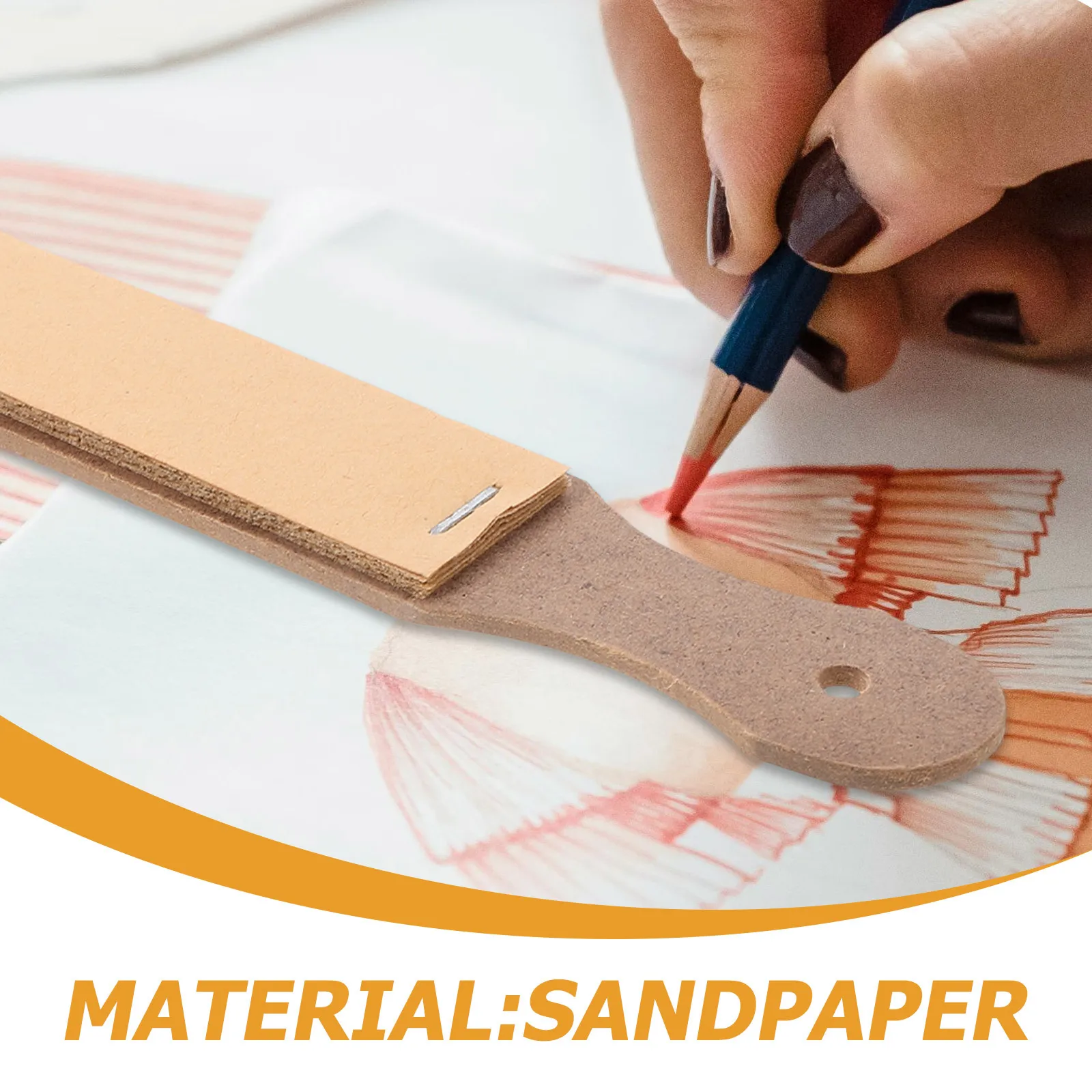 8 Buah Papan Amplas Pensil Mudah Dibawa Perlengkapan Seni Penggilingan Halus untuk Alat Sketsa dan Menggambar Pensil Amplas