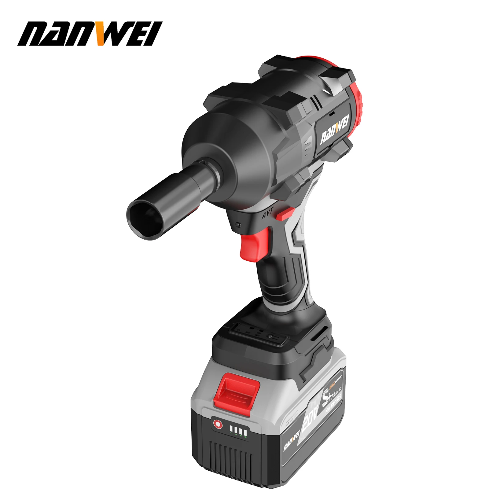 NANWEI Cordless Electric Wrenches Brushless Auto Repair Electric Wrenches 800N Super Torque for removing car tyres